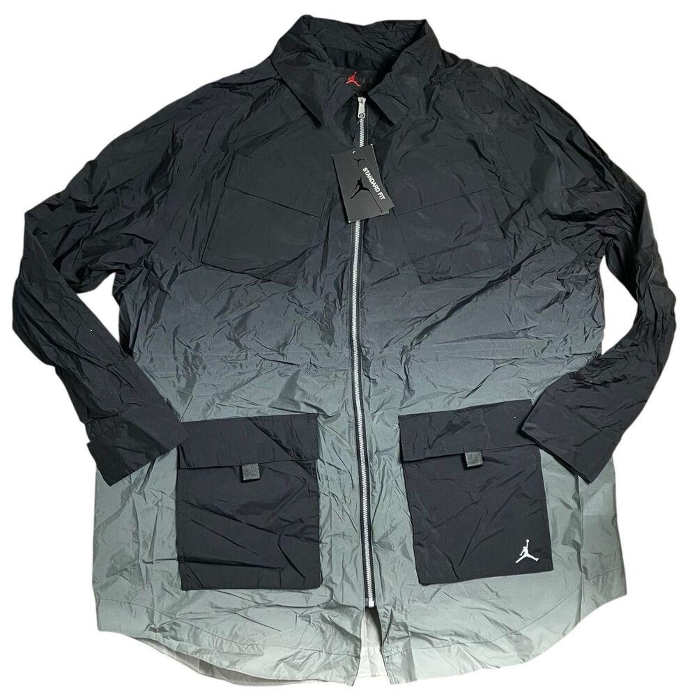 Nike Air Jordan Jacket WMNS‎ XL Black Windbreaker  CU6319-010 Sporty Reflective - Picture 3 of 15